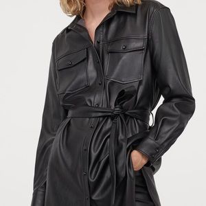 NWT Long Leather Shacket